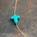 Turquoise Sideways Cross Necklace, Loving You