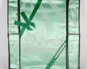 Green Damask Bridge Cloth & Four Napkins BOXED