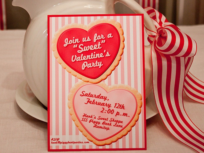 SUGAR COOKIE Valentines Invitation - Printable Personalized Invitation Il_570xn