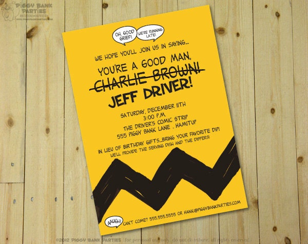 CHARLIE BROWN Invitation - Personalized Printable Il_570xn
