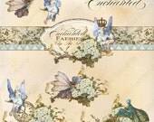 Enchanted Faeries Fairy, Digital Clip Art Kit, AJR-329A, cardmaking, scrapbooking, embellishments, fairy faerie nymph vintage parchment