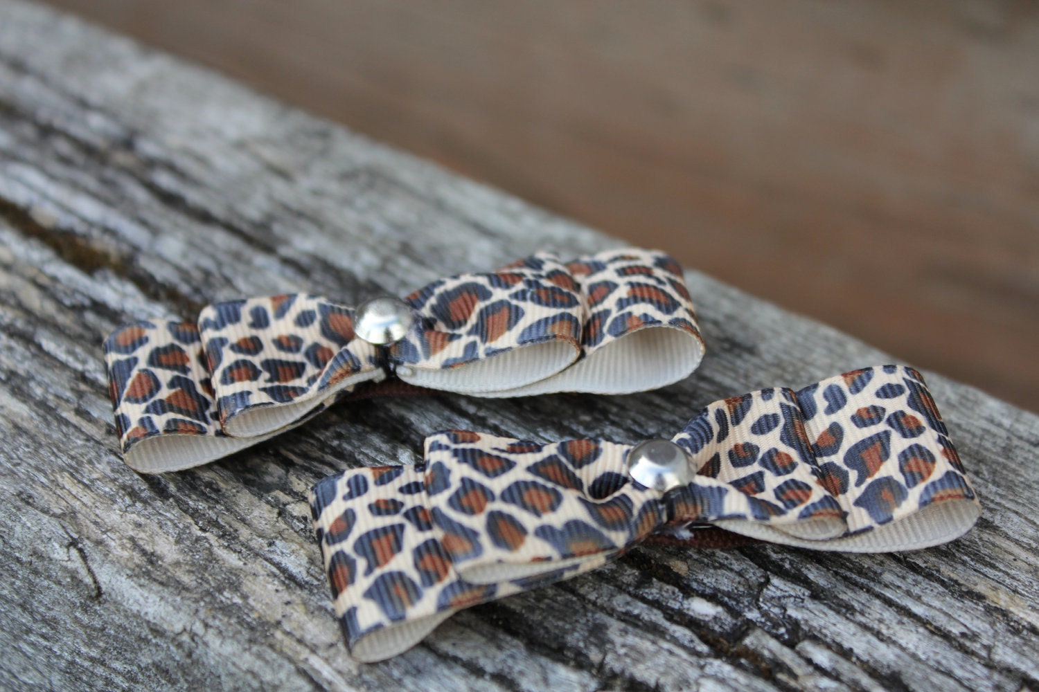 Peggy Sue - Set of Small Leopard Bow Clips