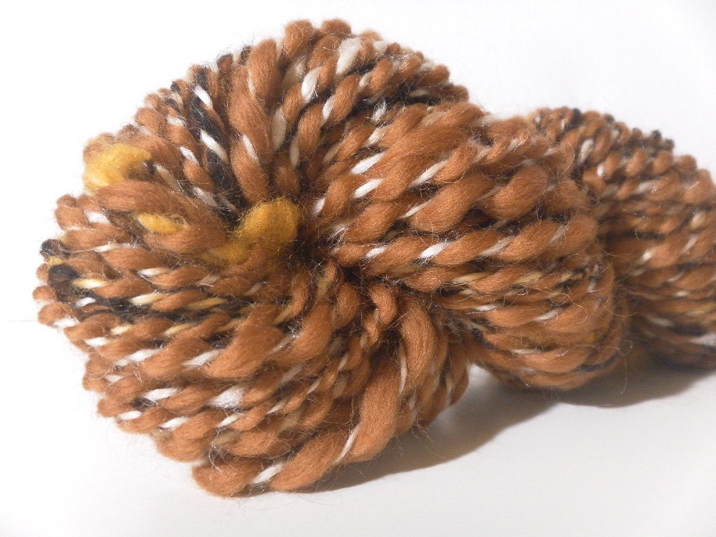 CLEARANCE  - Handspun luxury blend 2 ply ArtYarn with locks and beads