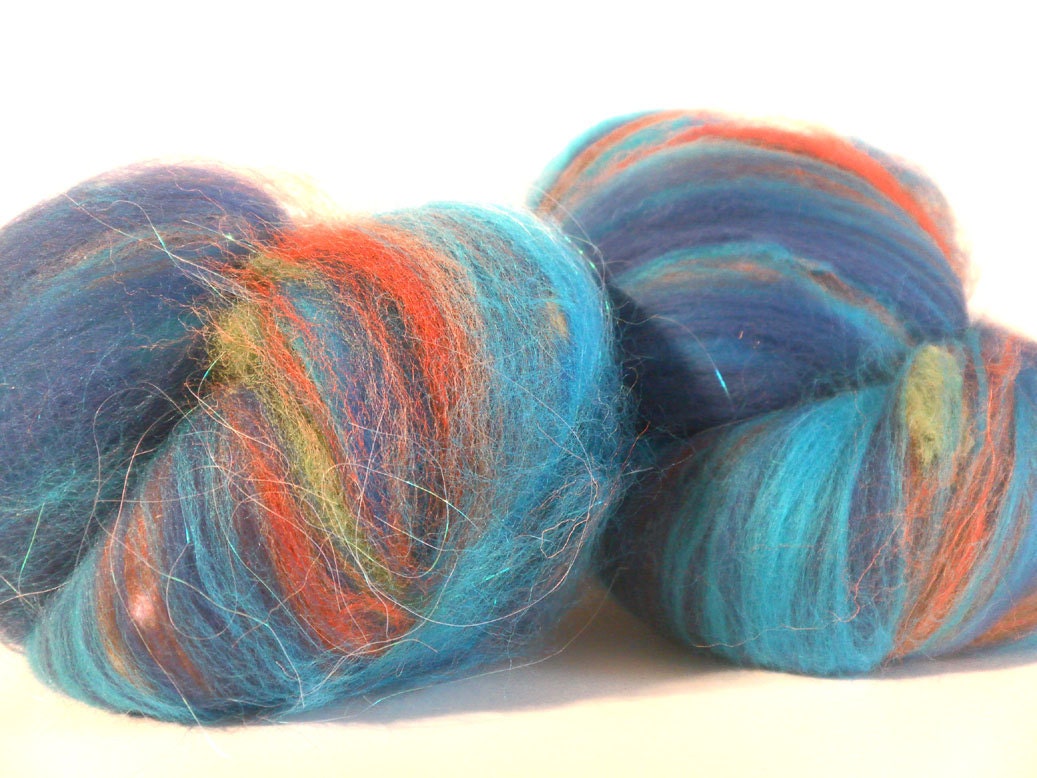 Fall Sale - Carded Fiber Art Batts - 178 grams - 6.3 oz