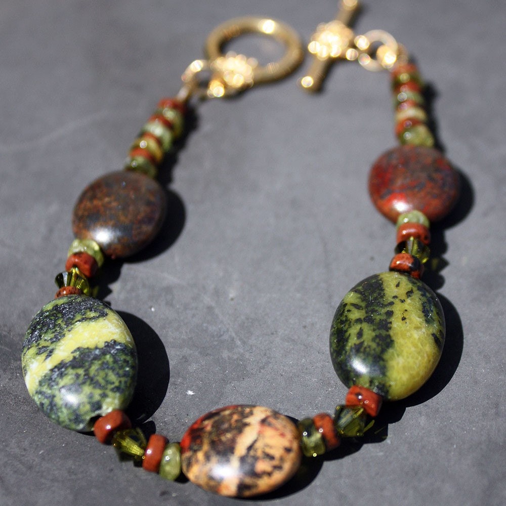 Serendipity and Brecciated Jasper and Serpentine Bracelet