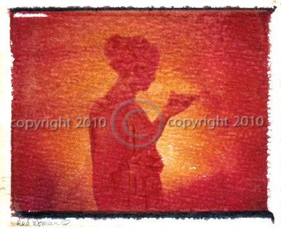 Red Woman- Fine Art Photograph Polaroid Transfer