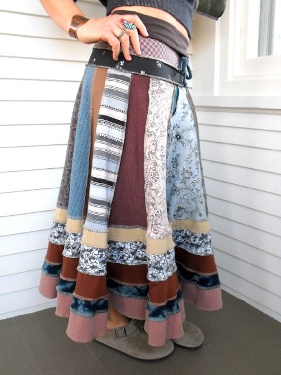 CUSTOM for Cait,1/2 down  payment,  Eco long patchwork boho SKIRT, repurposed jersey, Upcycled Clothing, you pick colors , size Xs-Lrg