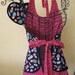 Russian Nesting Doll Matryoshka Apron and matching hot pad mitt with red and white polka dots