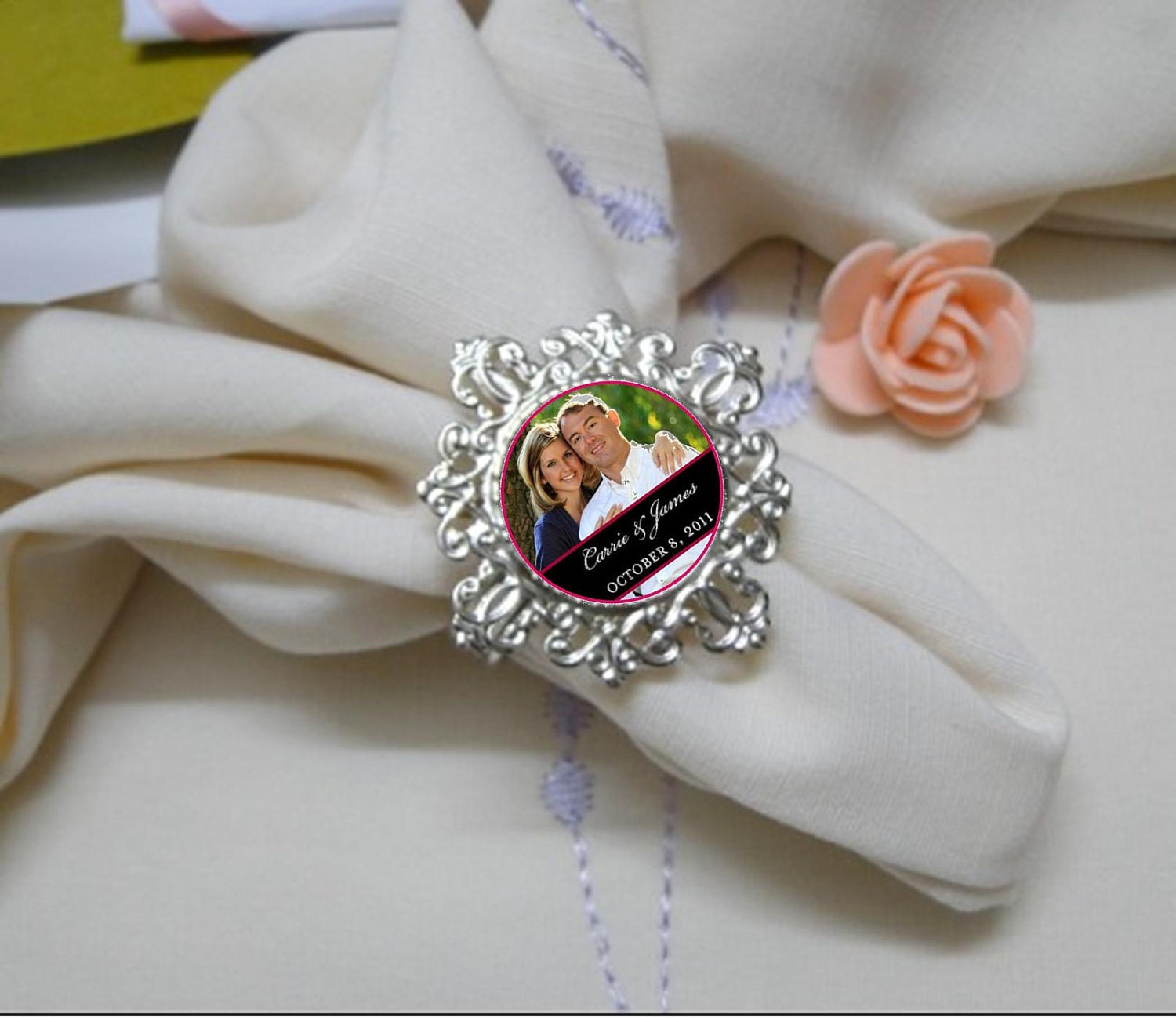 Wedding Favors, Personalized, Napkin Rings