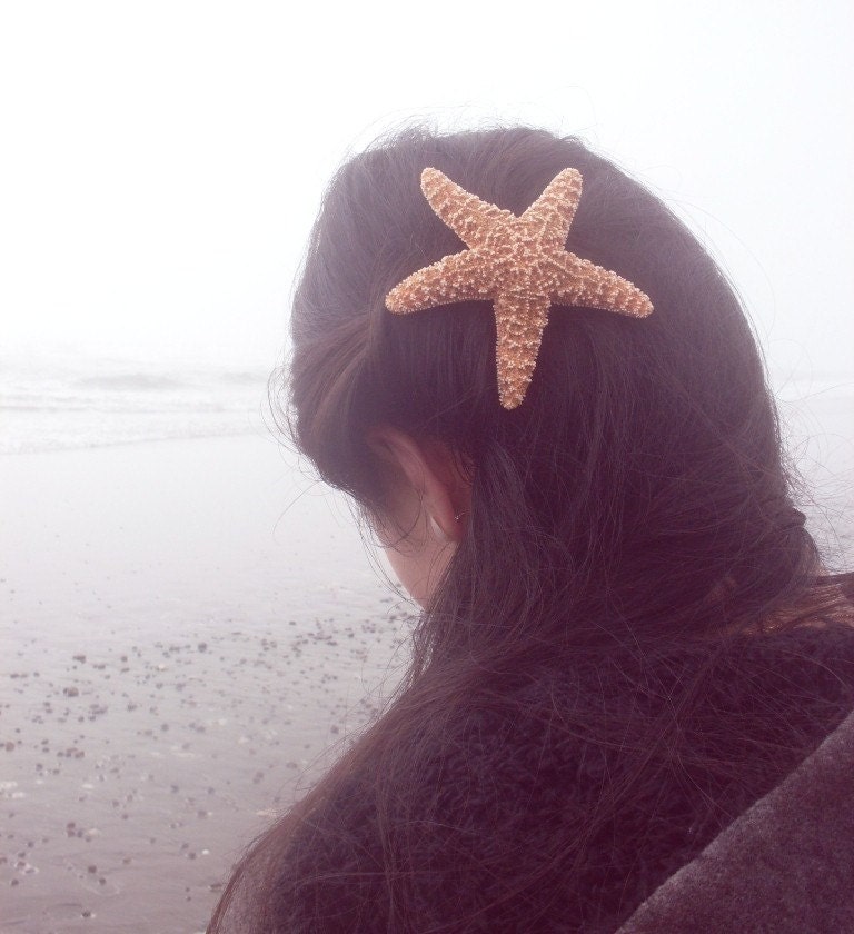 Large Starfish Barrette - Mermaid Barrette Starfish Hair Accessories Beach Hair Accessories Cute Adorable Elegant Romantic Whimsical Dreamy