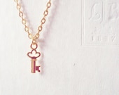 Gold Key Necklace Gold Key Charm Necklace Skeleton Key Necklace Skeleton Key Charm Necklace Minimal Necklace Small Gold Charm Necklace Cute