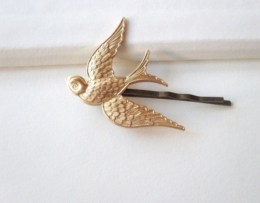 Bird Bobby Pins - Gold Bird Hair Clips Bridal Hair Pins Bridal Hair Clips Nature Inspired Woodland Wedding Bridal Hair Accessories Cute Boho
