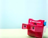 Viewmaster, Fine Art Photography Print, Retro 70s Toy Art Vintage Pastel Green Sky Blue