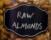 Chalkboard labels: Extra large 4 inch by 2 5/8 inch heirloom shape with permanent, printed white border - 8 pieces
