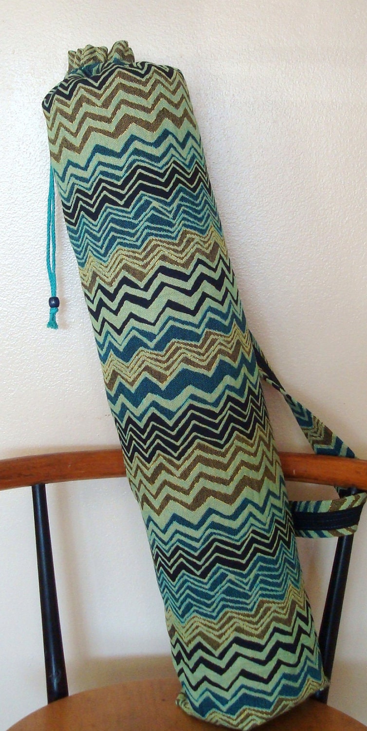 Teal / Black Chevron / Yoga Mat Bag