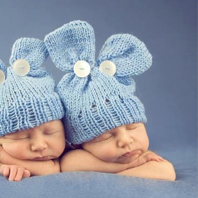 Twins knitted ear hats