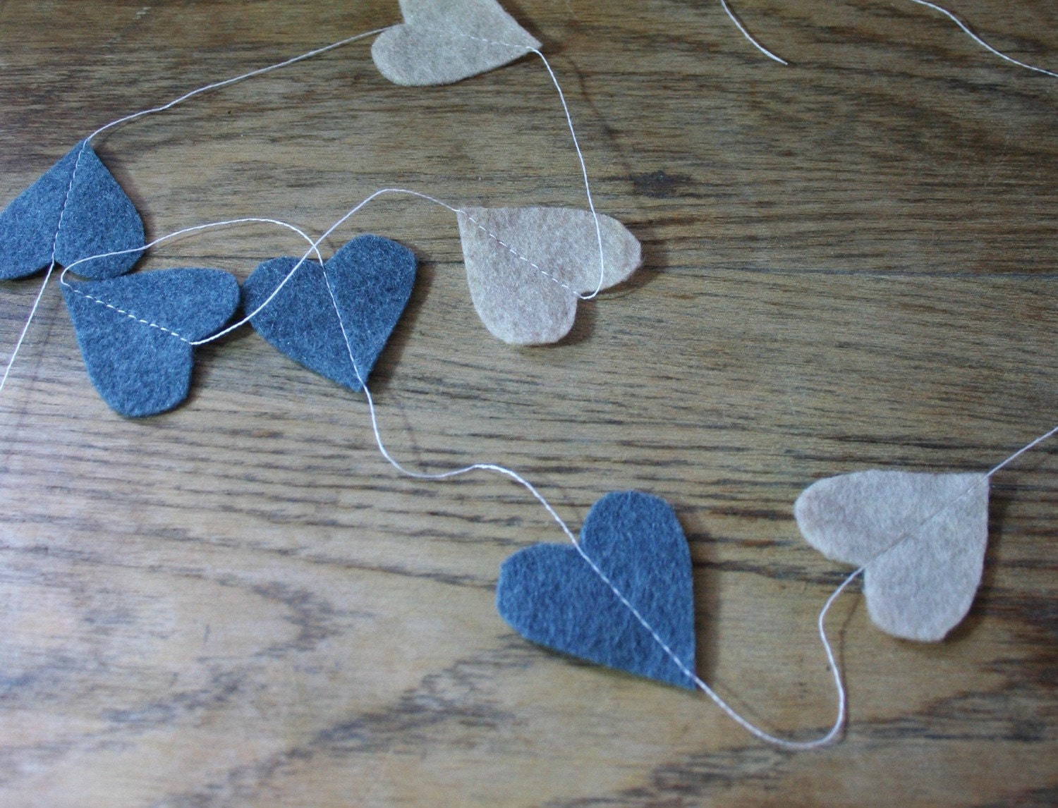 felt heart garland
