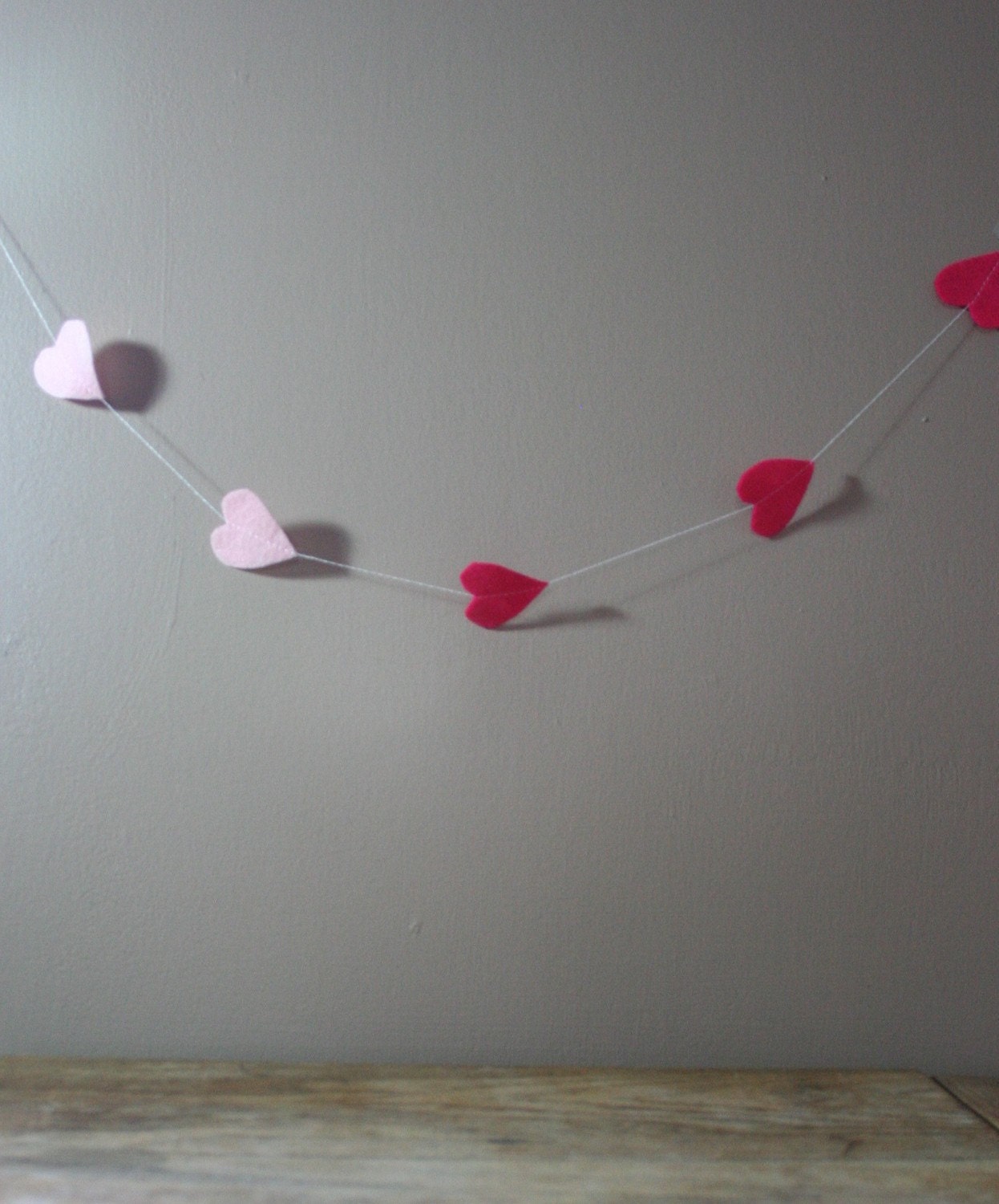 felt heart garland