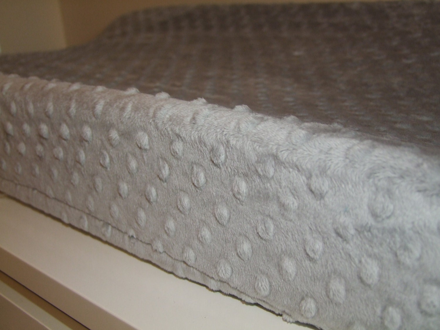 Changing Pad COVER in Silver Gray Minky- Ships in 1-3 Days