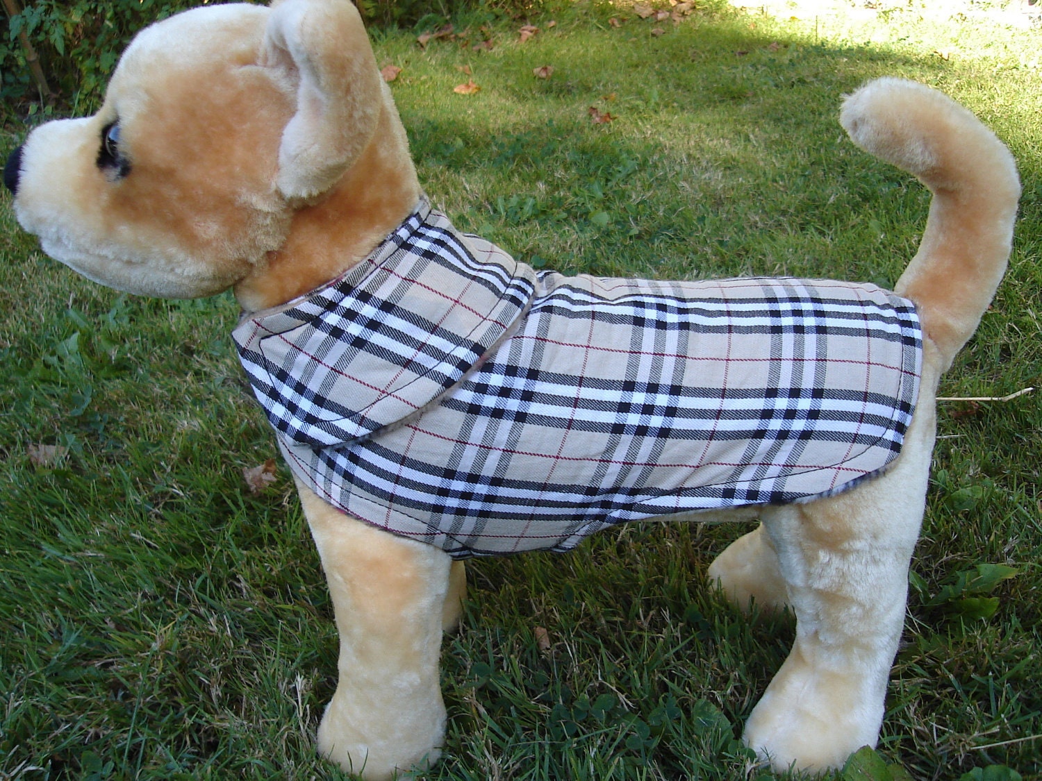 Dog Coat - London Plaid Dog Coat- XX Small- 8 to 10 Inch Back Length - Or Custom Size