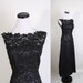 Evening Gown / Vintage Lace / Metallic / Long Dress / Black Dress / Mad Men / Couture / Illusion Lace / 1095