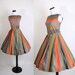 1950s Dress - Dresses - Cotton Dress - Multi Color Dress - Geometric - Minimalist - Modern Dress - Mad Men Dress - 1046