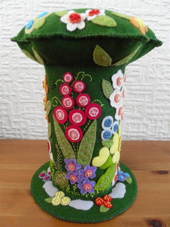Large Floral Felt Pincushion
