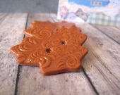 Rusty Brown polymer clay Maple Leaf Buttons, set of 3