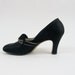 1920s Dress Shoes - Vintage 20s Shoes in Black Silk with Silver & Rhinestone Trim - Size 6 6.5
