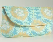 Blue Yellow Clutch Amy Butler Coreopsis Print