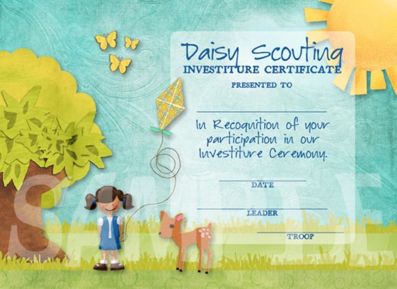 investiture certificate