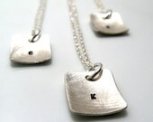 Initial Pods. Rectangles. Set of 3. 18 inch Necklaces. Sterling Silver. MADE TO ORDER.