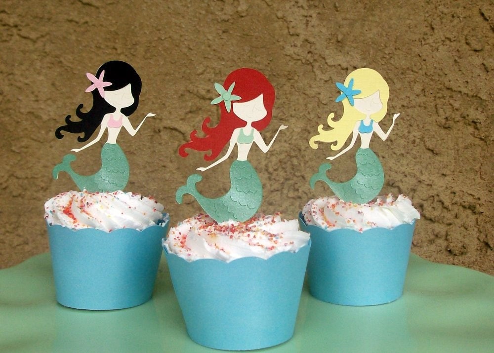 Mermaid Party Cupcake Toppers