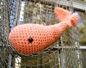 Woolie Whale Hand Crocheted Plush - Provincetown Peach - Small