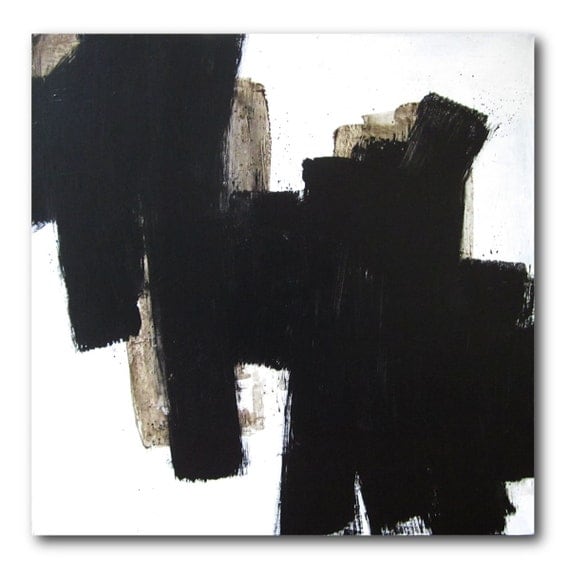 Black and White / 30x30 / Original Abstract Painting / Lacoste
