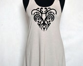 Beige Jersey Tunic - Sleeveless Tunic - Ivory  Asymetric  Tnic - Spring Fashion
