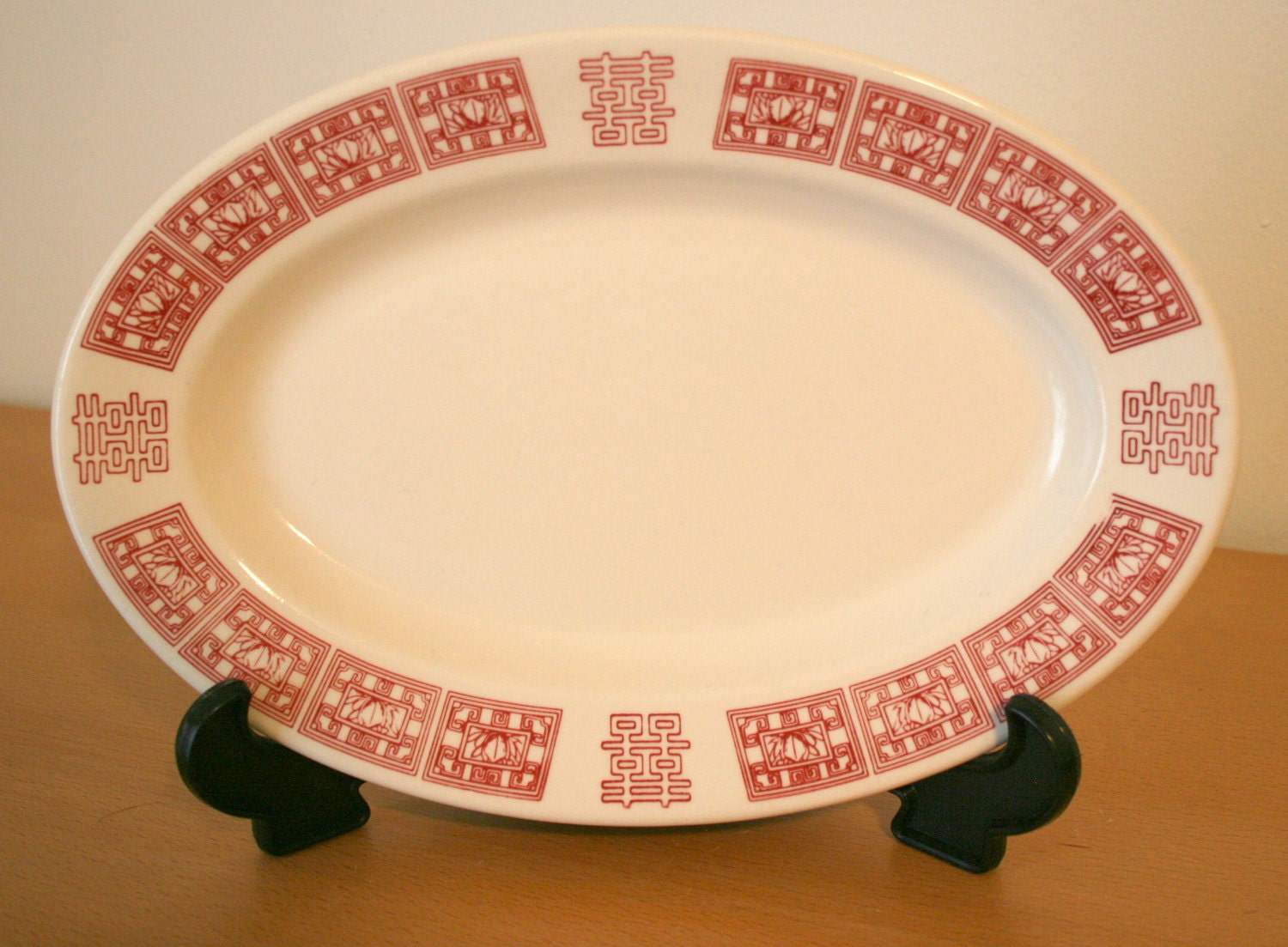 Ironstone Buffalo by Oneida Chinese Restaurant Ware  Double Happiness Platter