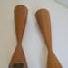Pair of Mid Century Modern Teak Scandinavian Candle Holders