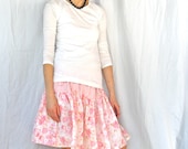 Pink Macaron - Women's Swing Skirt - Upcycled from Vintage Linens - XS-S Made to Order