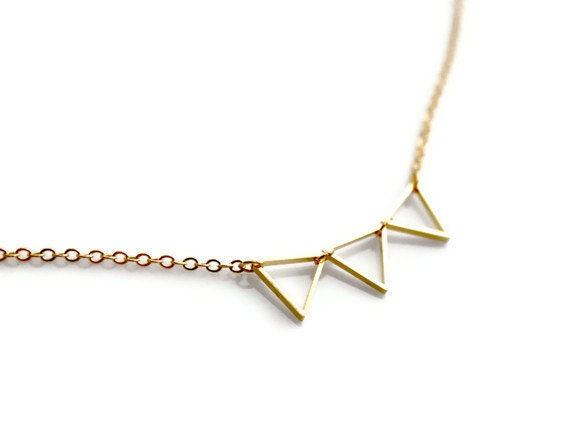 Gold Triangle Necklace - Bunting