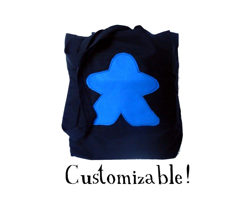 CUSTOM Game Bag with meeple, city, or other applique of your choice