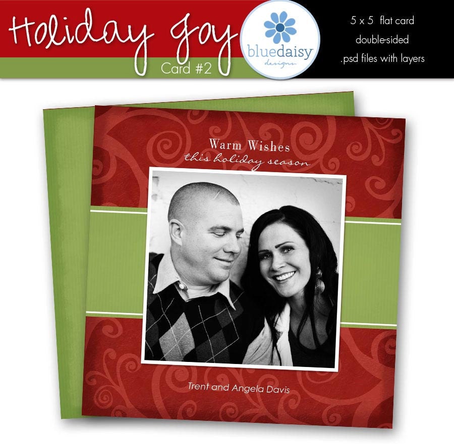 5x5 Holiday Joy (Card 2) - Photographer Photoshop Template