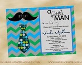 Little MAN Baby Shower Invitation Style DI2166 DIGITAL File - Printable
