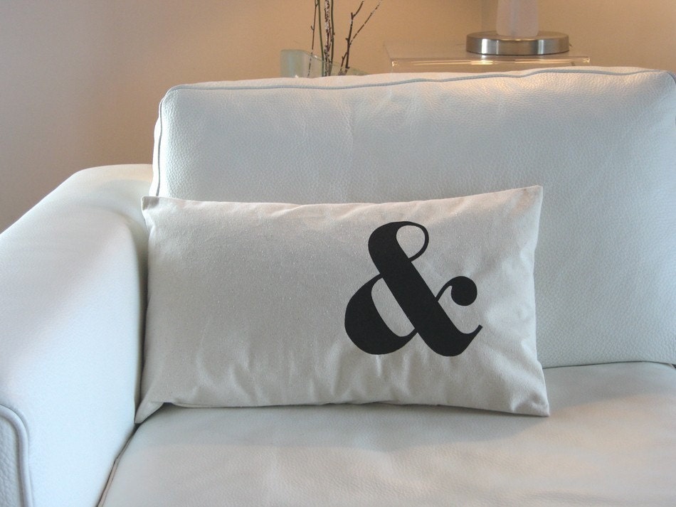 Ampersand Pillow Cover in Cream