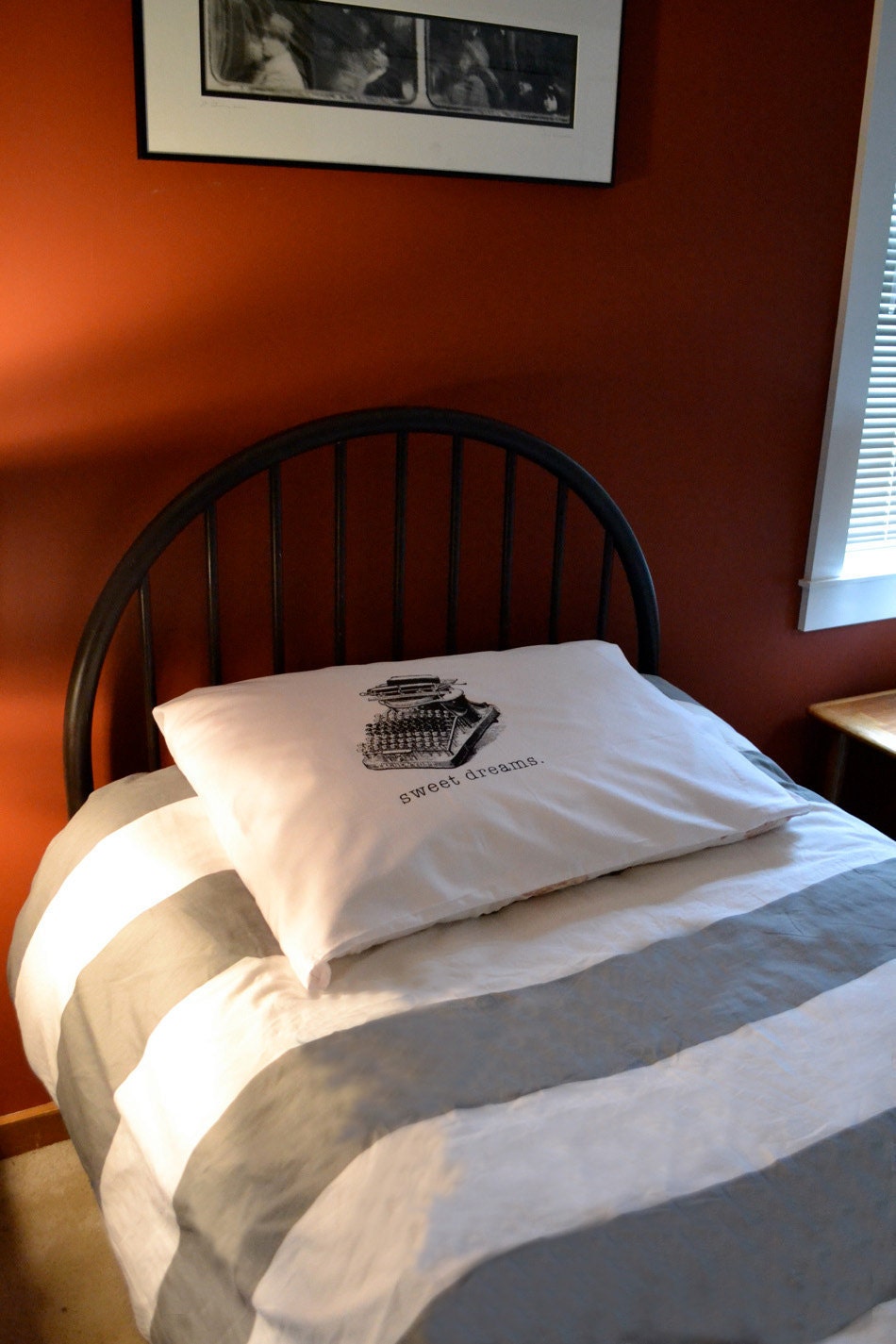 B. Poetic Vintage Typewriter Pillowcase