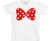 Minnie Bow T-Shirt - American Apparel Unisex Sizes S, M, L, XL - Custom Color