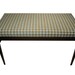 Houndstooth Upholstered Bench - Modern Bench in Aqua and Bronze Houndstooth Fabric