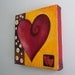 Romantic Art, MODERN ART HEART, 5x5 Oil on Canvas, Art for small spaces, great for your valentine