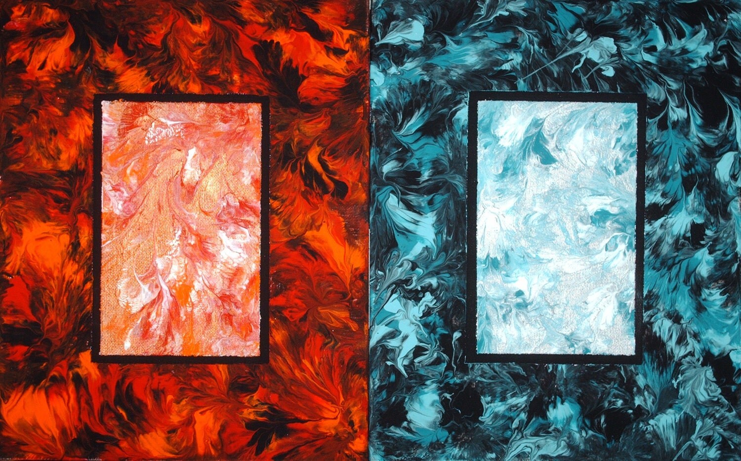BREAST NIPPLE Painting by Marcey Hawk (251/252 Fire & Ice) sexy EROTIC abstract