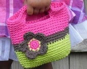 Girls Flower Mini Purse -- Custom Colors, Stripes